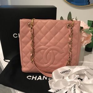 Authentic Pink Chanel PST Tote